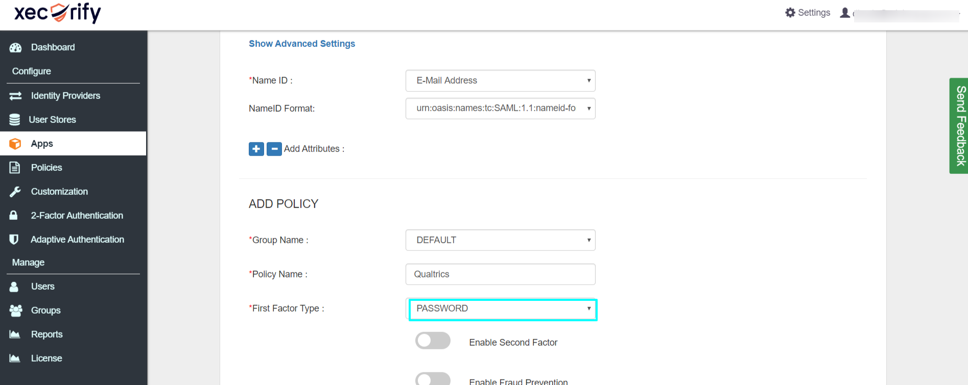 Qualtrics Single Sign-On (SSO) policy