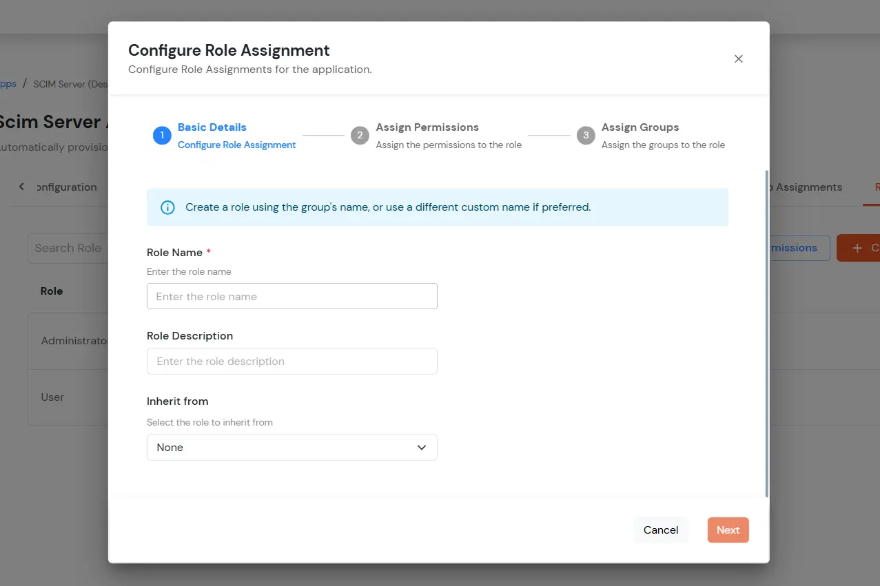 miniOrange Identity Platform Administratorhandbuch: Grundlegende Informationen – Rolle „Grundlegende Informationen“