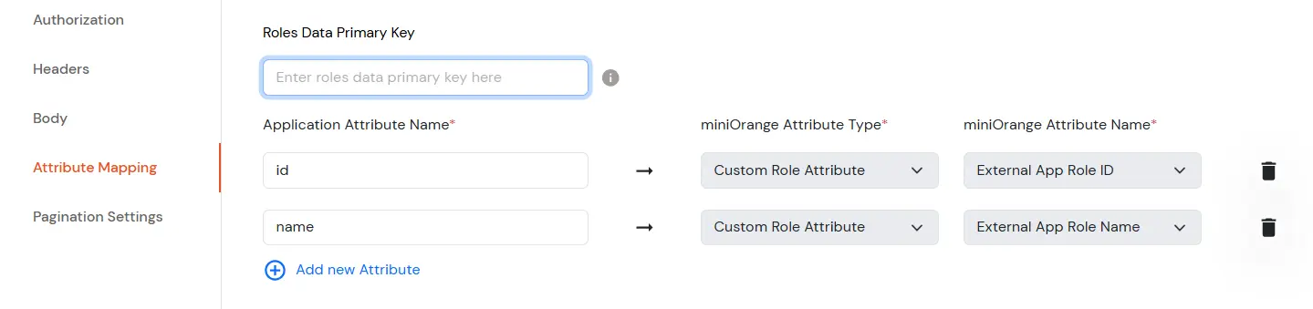 Roles and Permissions APIs: Select Attribute Mapping