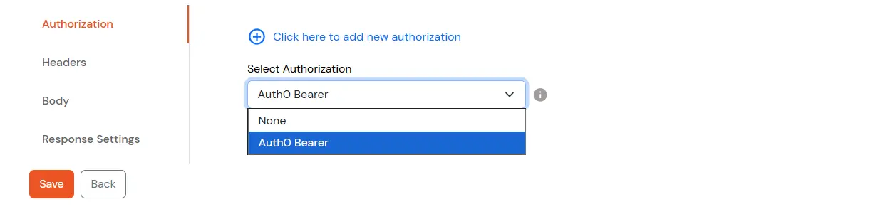 Roles and Permissions APIs: Select Authorization AuthO bearer