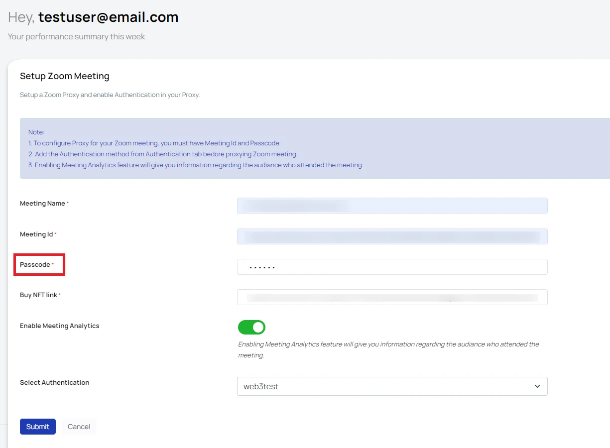 NFT Token Gating for your next Zoom meeting-meeting passcode