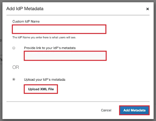 Configure SAP Concur Single Sign-On (SSO): add idp metadata