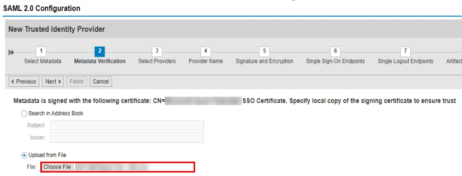 Configure SAP Fiori Single Sign-On (sso): Add miniOrange as a Trusted Provider (Identity Provider) in SAP Fiori (metadata verification) 