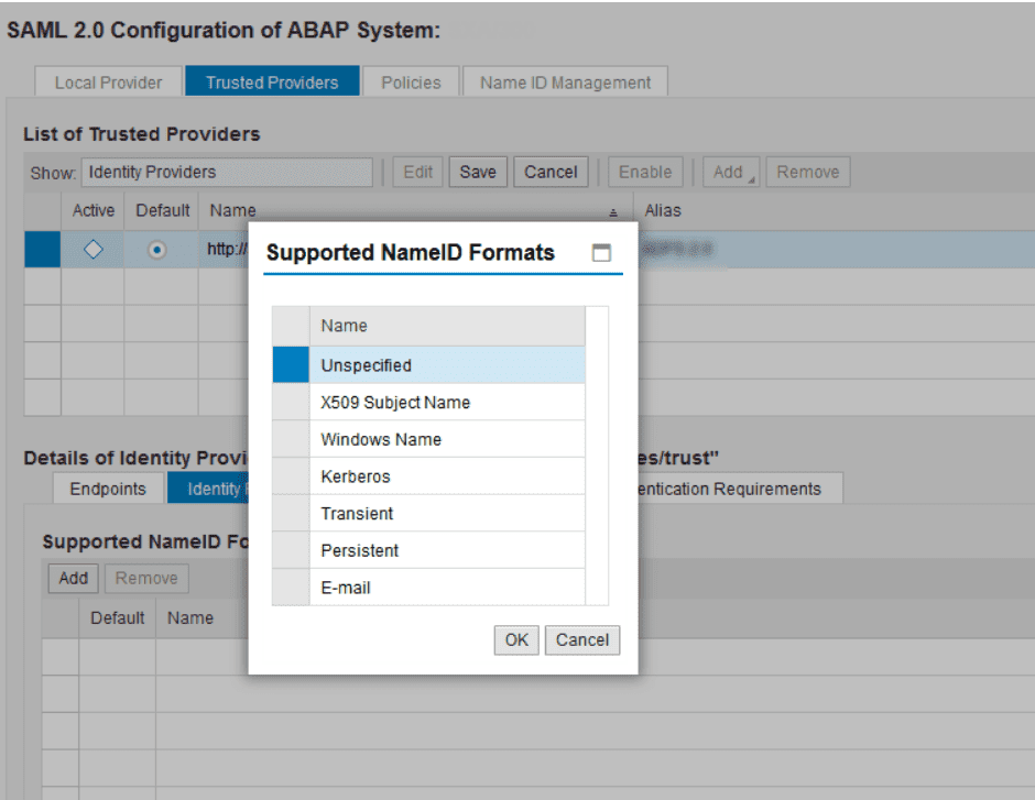 SAP NetWeaver Single Sign On SSO NameID Format