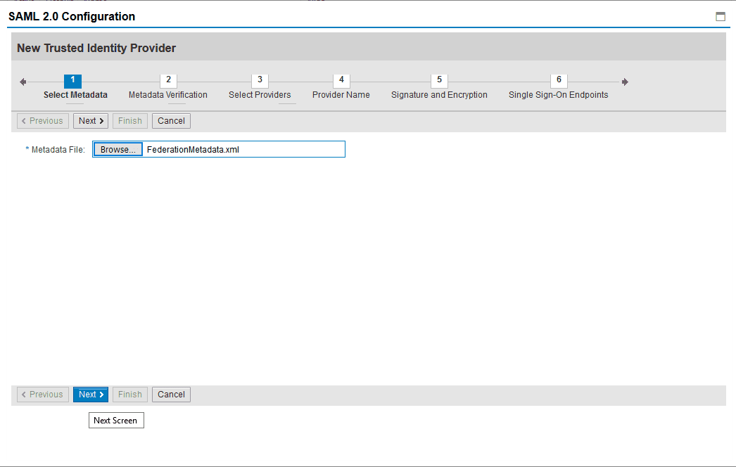 SAP NetWeaver Single Sign On SSO Select next