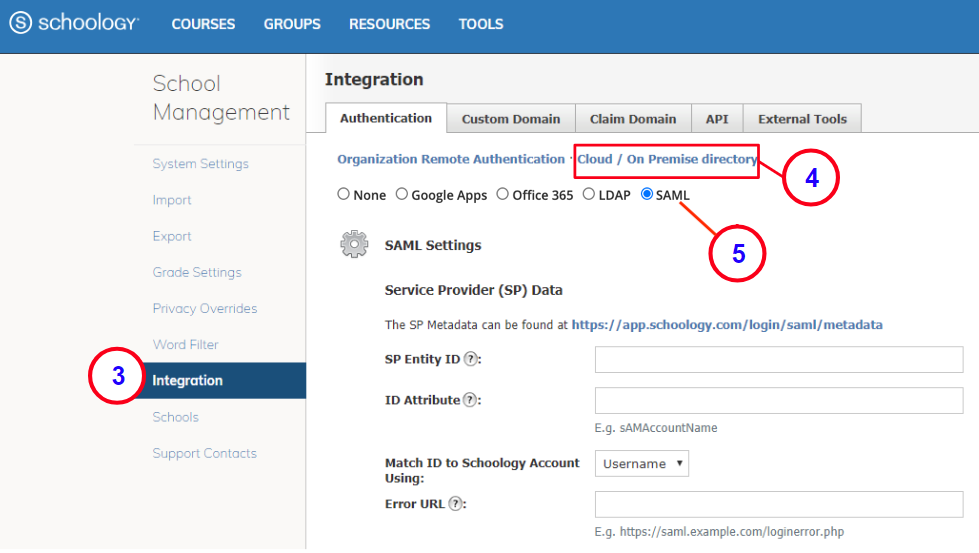 Schoology sso configure