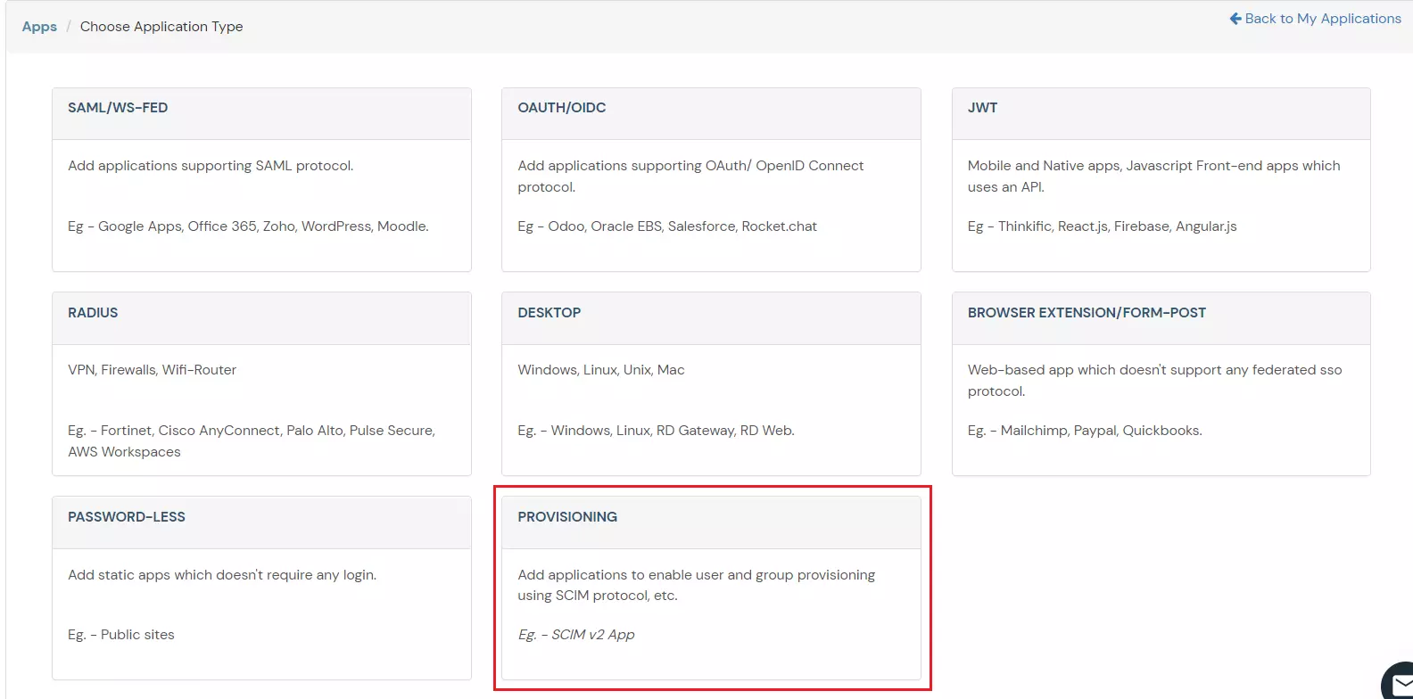 Select Provisioning for SCIM Client