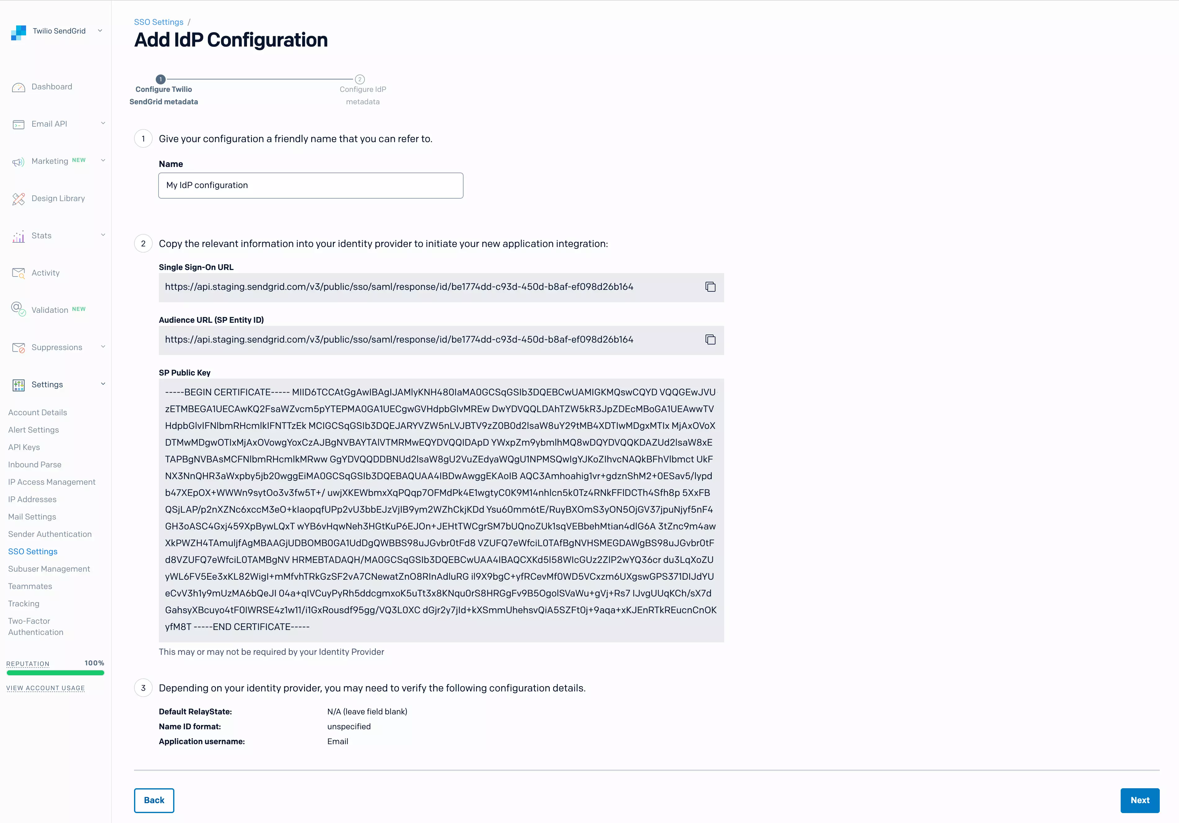SendGrid Single Sign-On (sso)