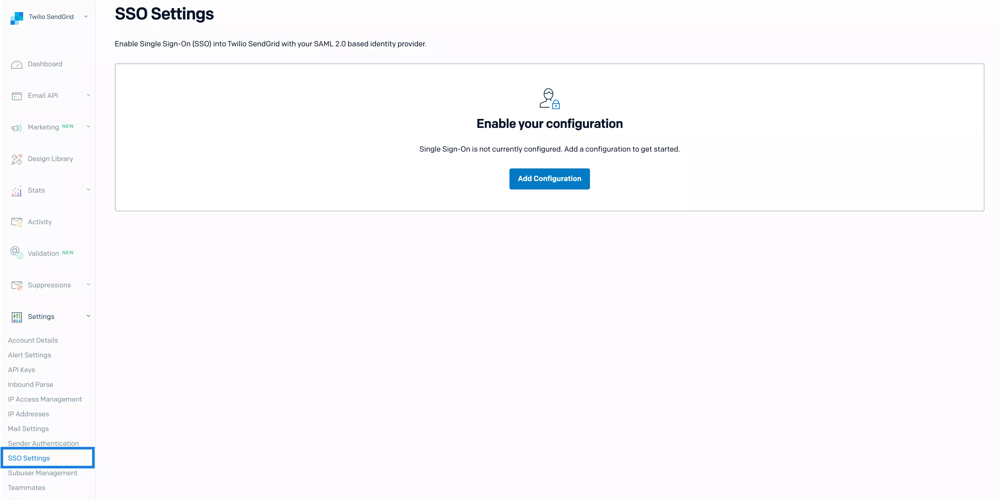 SendGrid Single Sign-On (sso)