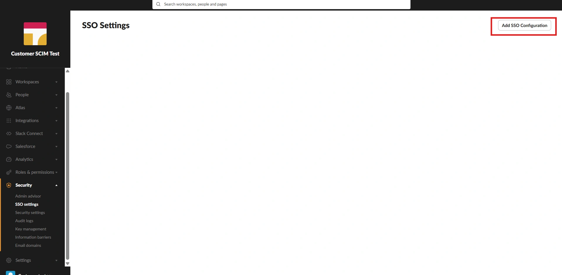 Slack Add SSO Configuration