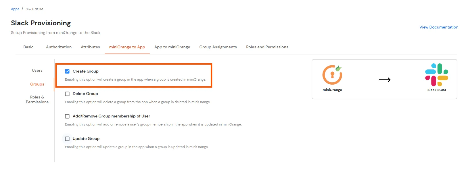 Slack SCIM group provisioning - enable create group option for Slack