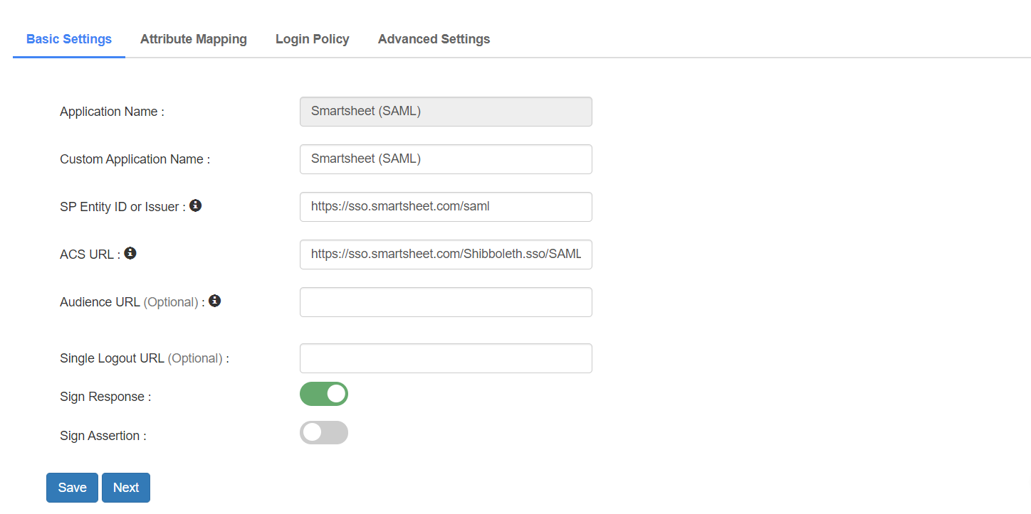 Smartsheet Single Sign On (sso) Add IDP