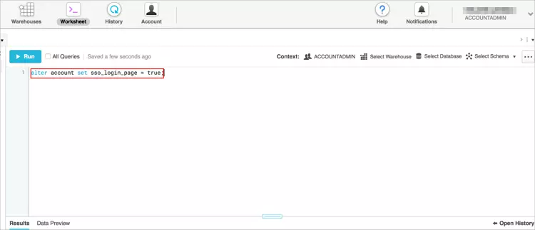 Snowflake Single Sign On (SSO), run query