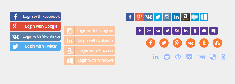 social login customize interface