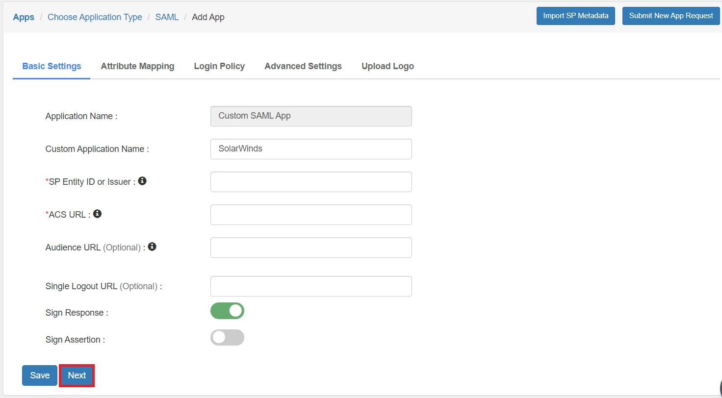 Solarwinds Single Sign-On (sso) Add IDP