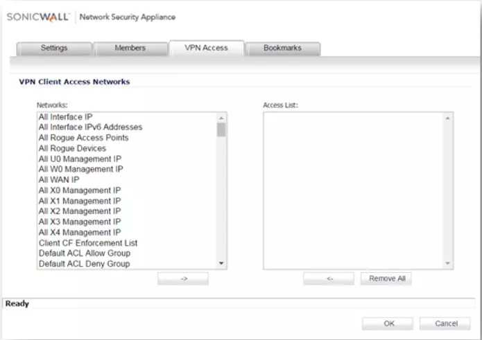 SonicWall VPN access