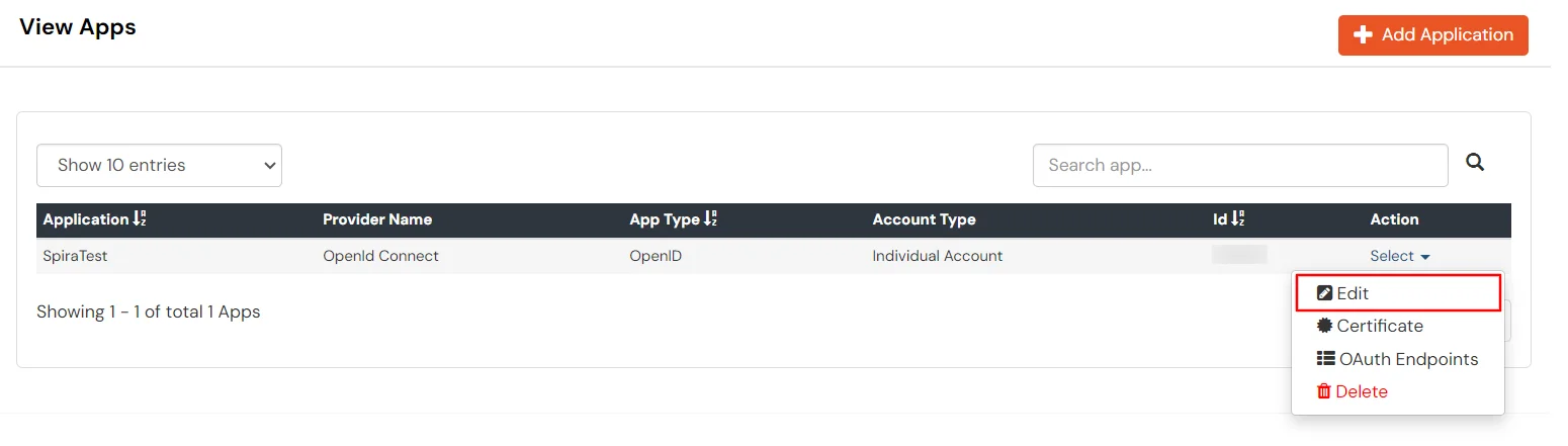  Single Sign-On (sso)for SpiraTest edit application