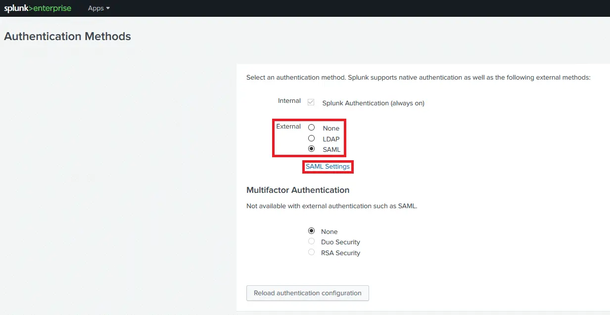Splunk Single Sign-On (sso)
