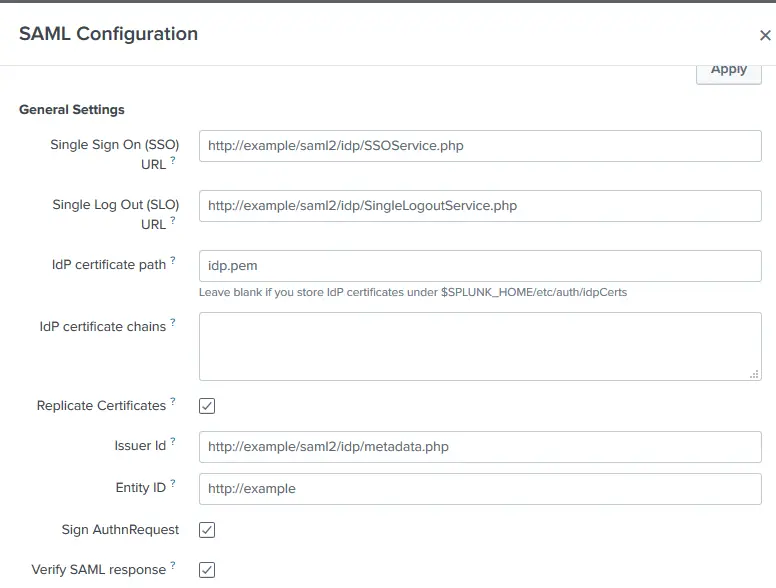 Splunk Single Sign-On (sso)