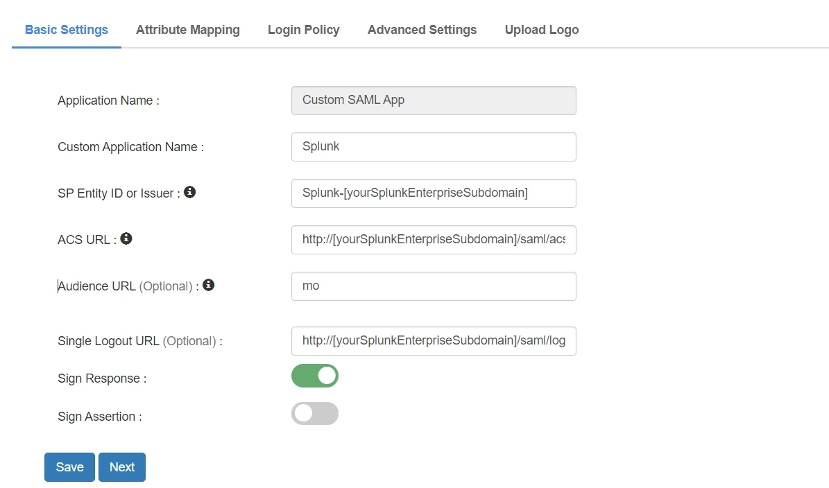 Configure Splunk Enterprise SAML Single Sign-On (SSO) Add IdP