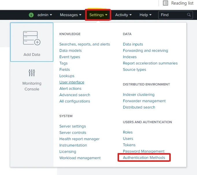 Splunk Single Sign-On (sso) Configurations: Authentication methods