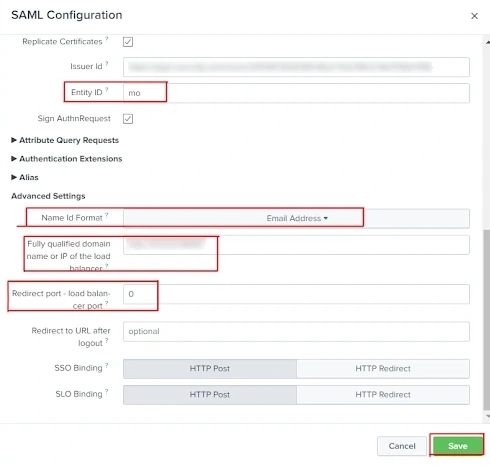 Configure Splunk Enterprise SAML Single Sign-On (SSO) General settings