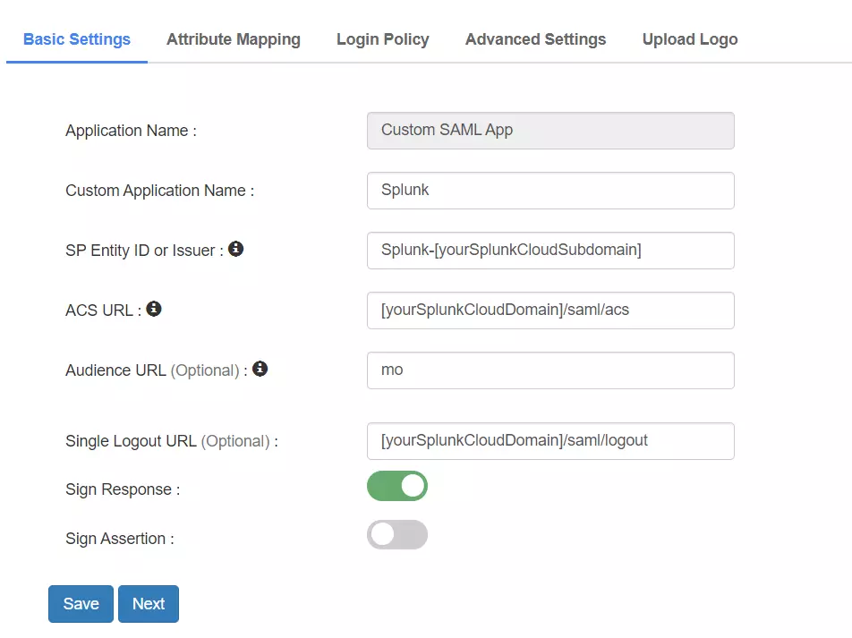 Splunk Cloud Single Sign-On (sso) Add app