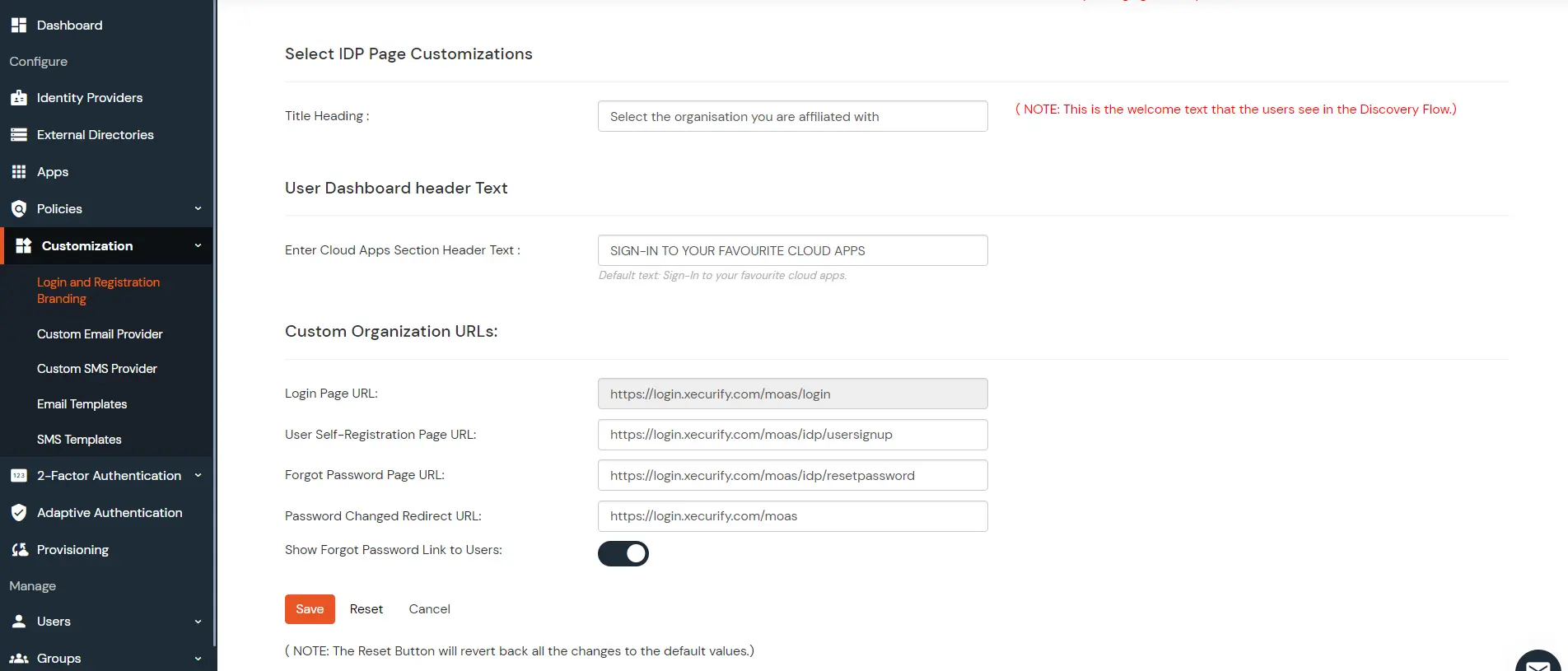 MFA/Two-Factor Authentication(2FA) for  Cloud and On-Premise end-users Login URL