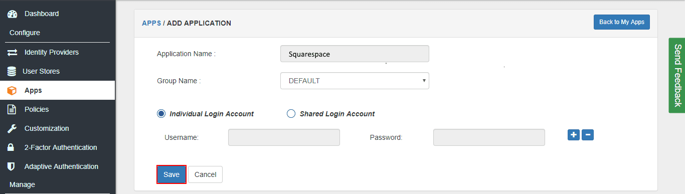 Squarespace saml policy SSO