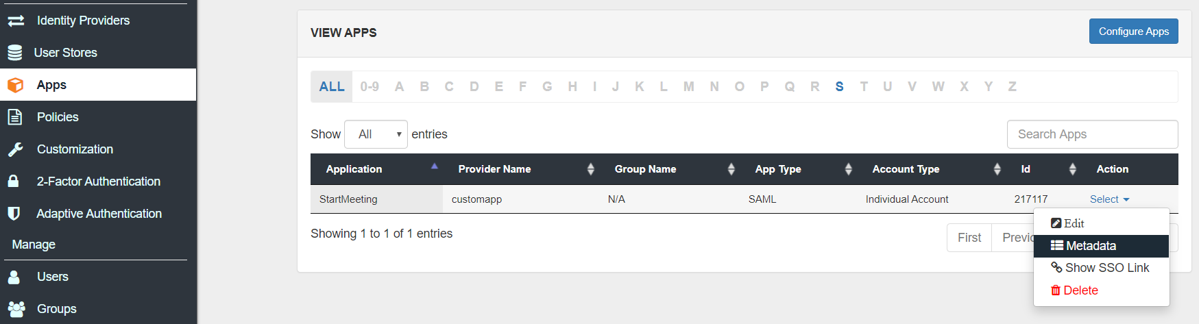 StartMeeting Two Factor Authentication (2FA) metadata link