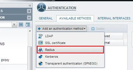 Two-factor authentication (2FA) for Stormshield VPN : Authentication methods : Radius