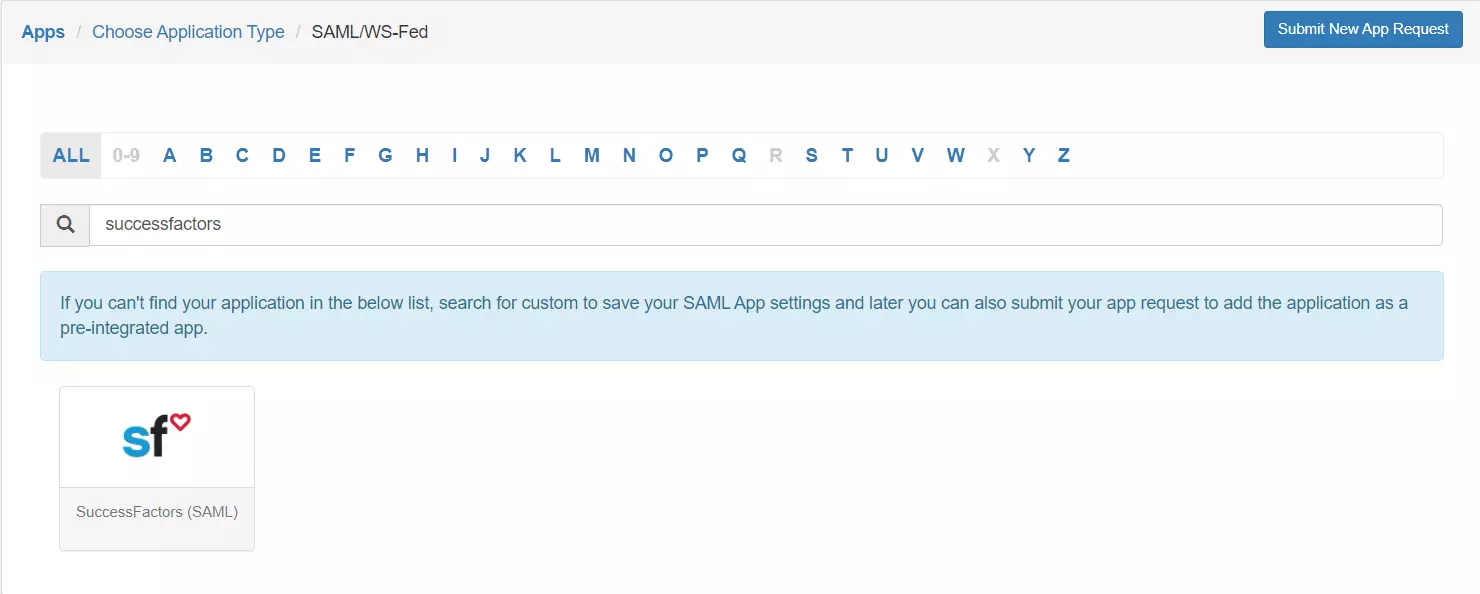SAP SuccessFactors Single Sign-On (SSO) manage apps
