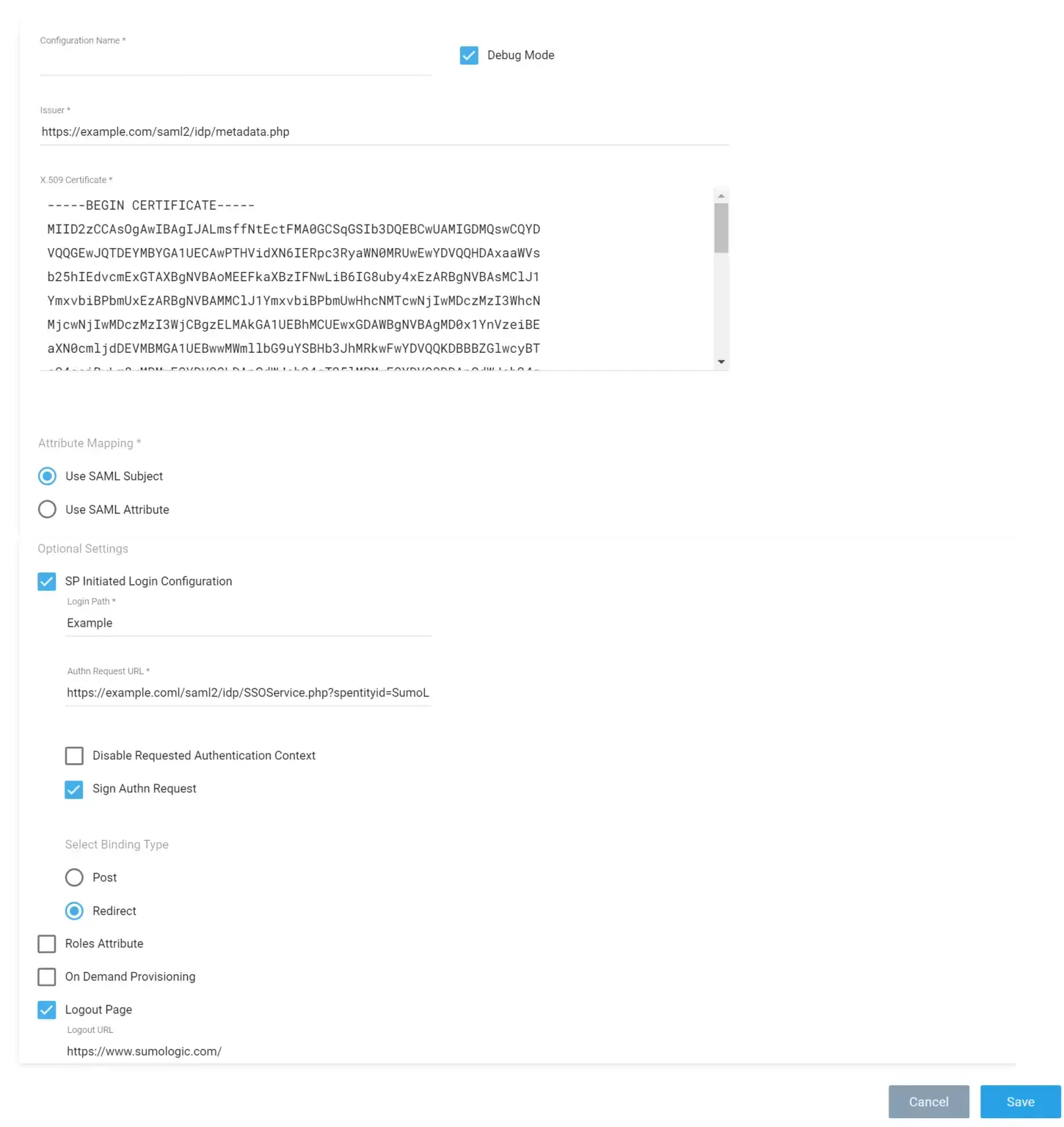 Sumo Logic Single Sign-On (SSO)