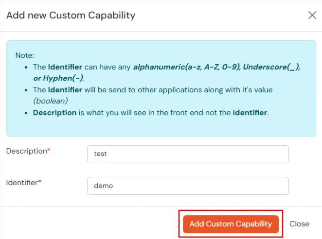 miniOrange Identity Platform Partner Portal Handbook: Add Custom Capabilities