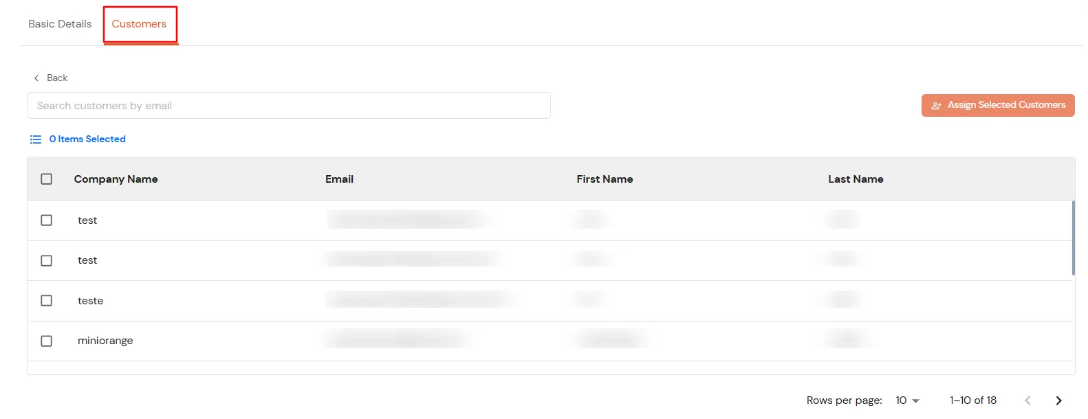 miniOrange Partner Portal Handbook: Customer selection window