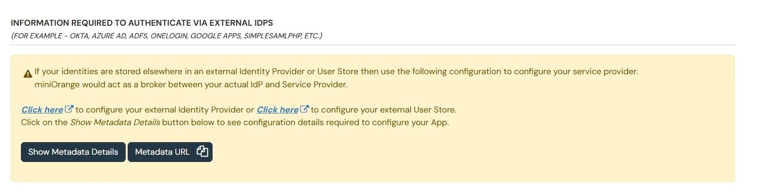 miniOrange Identity Platform Partner Portal Handbook: External IDP Authentication Config