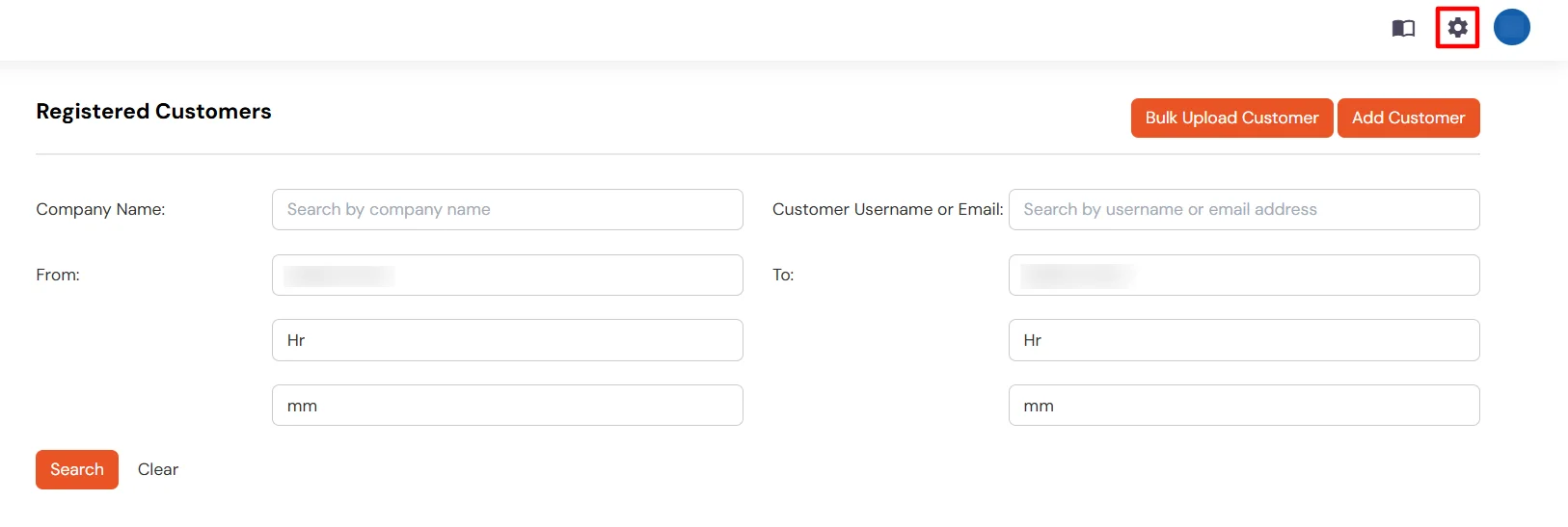 miniOrange Partner Portal Handbook: Click on Settings in the top-right corner