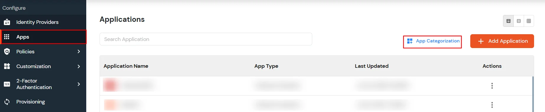 miniOrange Identity Platform Partner Portal Handbook: Select App Categorization