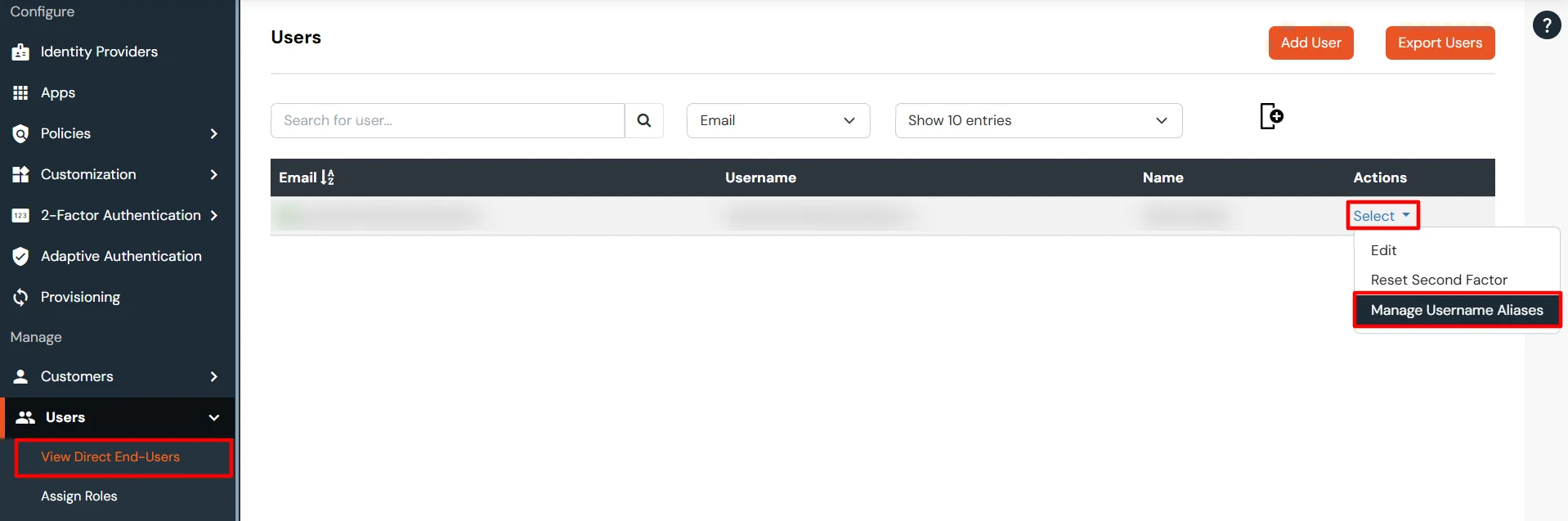 miniOrange Partner Portal Handbook: Go to Users > User List