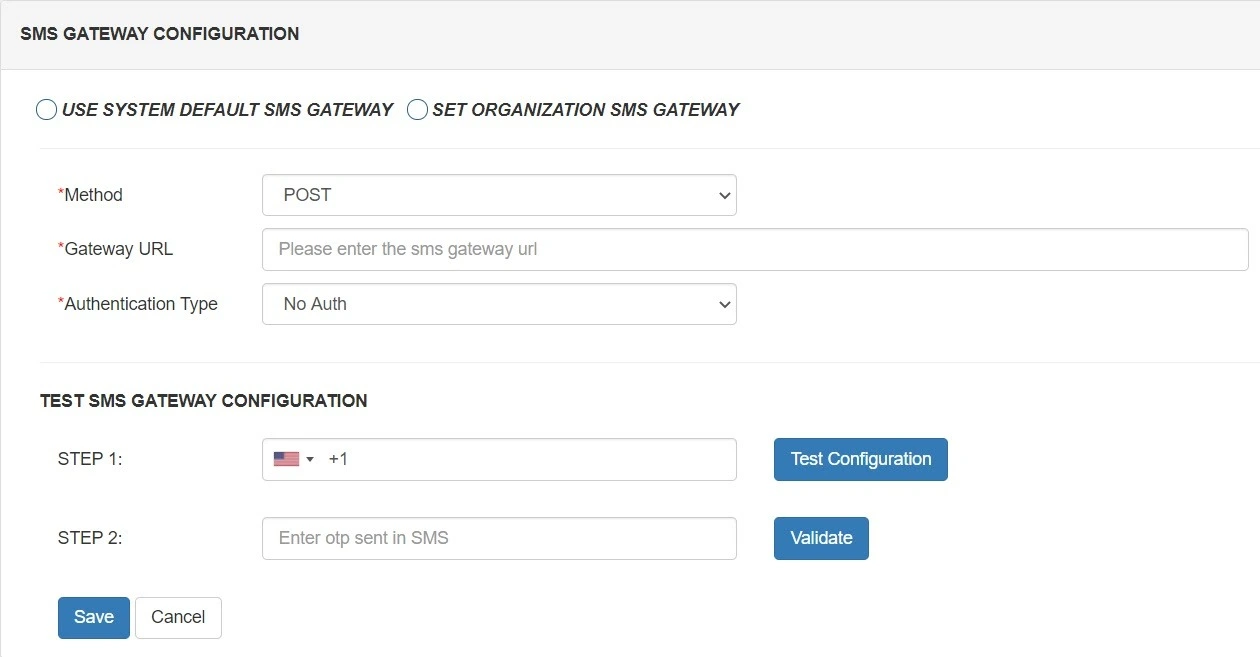 Configure SMS Gateway