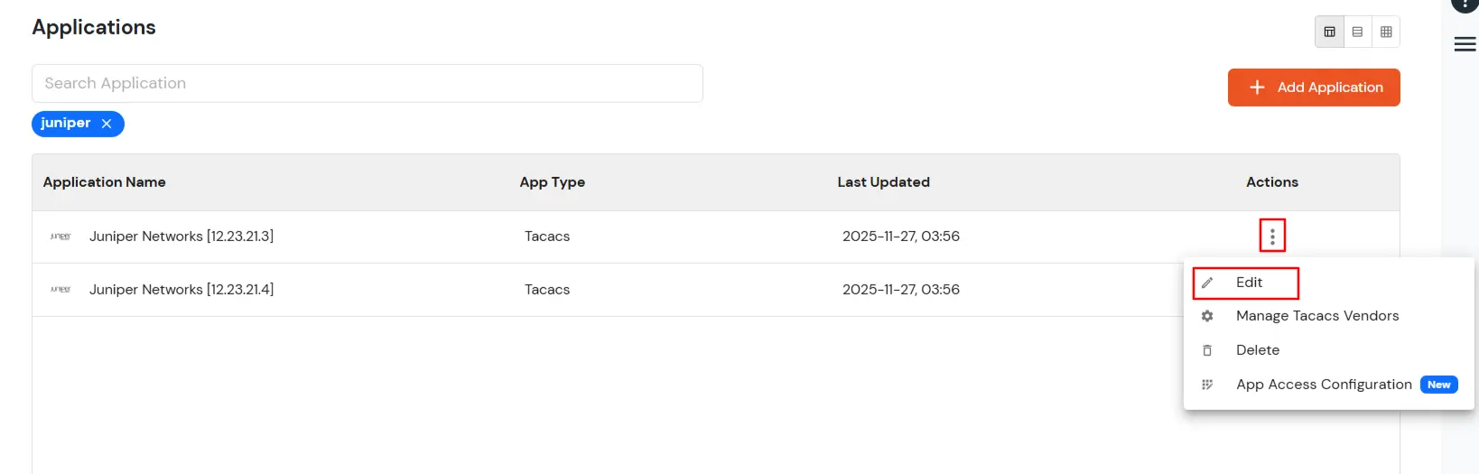 2FA Two-Factor radauthentication for Juniper Routers and Switches  : Select your TACACS Client