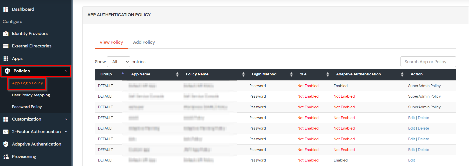 MFA/Two-Factor Authentication(2FA) for Fortinet  App Authentication Policy