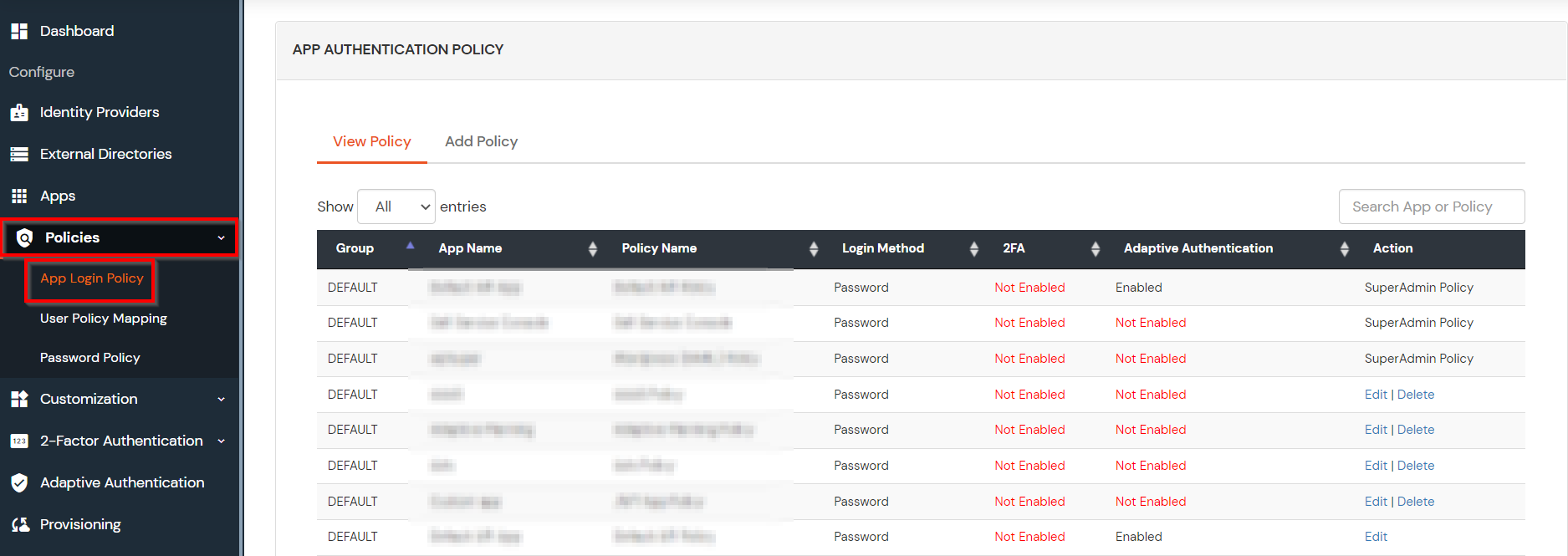 MFA/Two-Factor Authentication(2FA) for Cisco ISE  App Authentication Policy