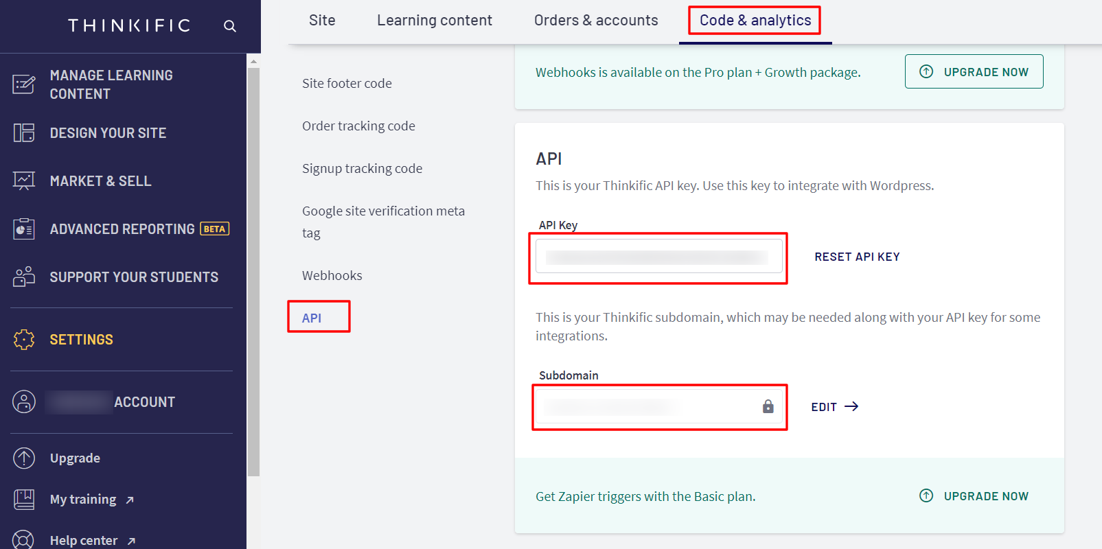 Thinkific Single Sign-On (SSO): API and subdomain