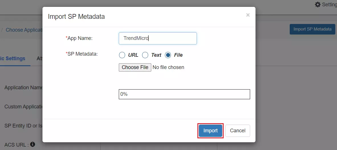 TrendMicro Single Sign-On(sso) choose app type