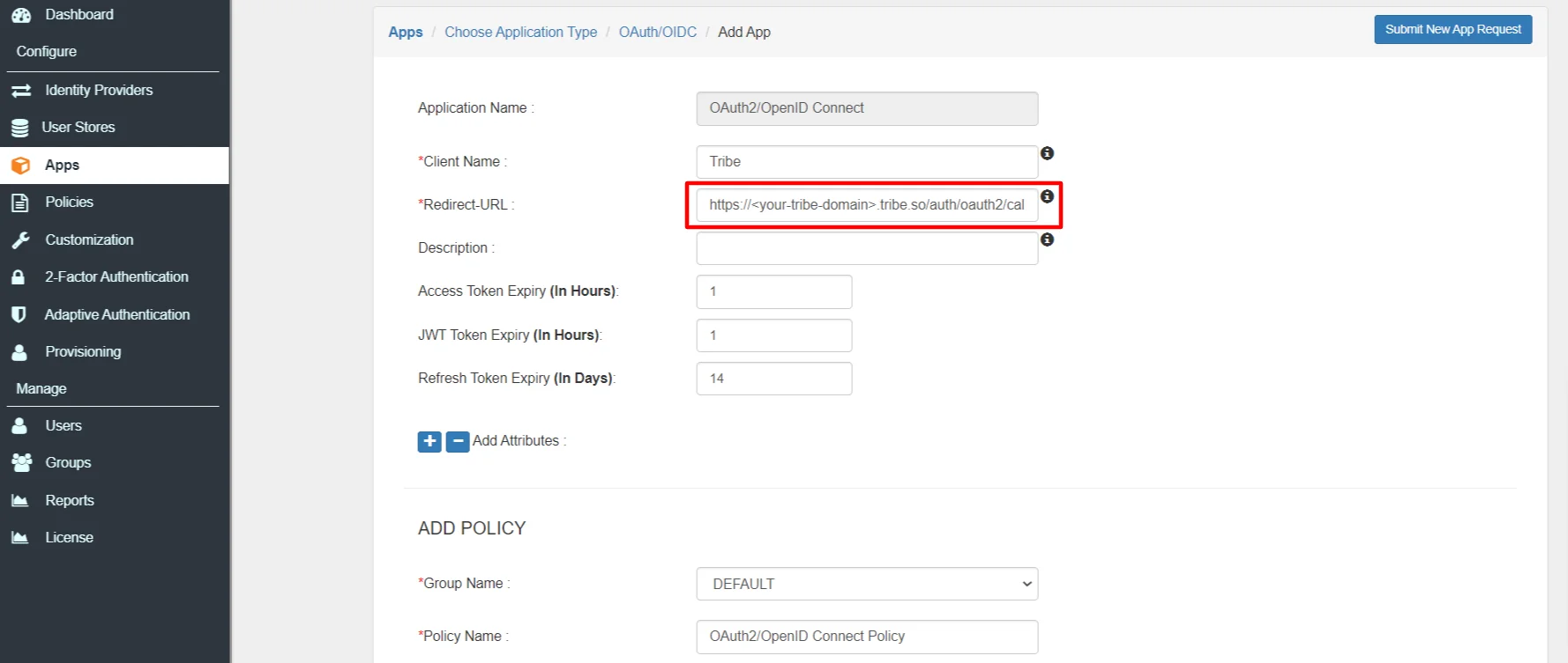  Single Sign-On (sso)for Tribe add application