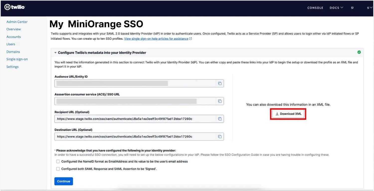 TwilioFlex Single Sign-On (SSO) choose app type