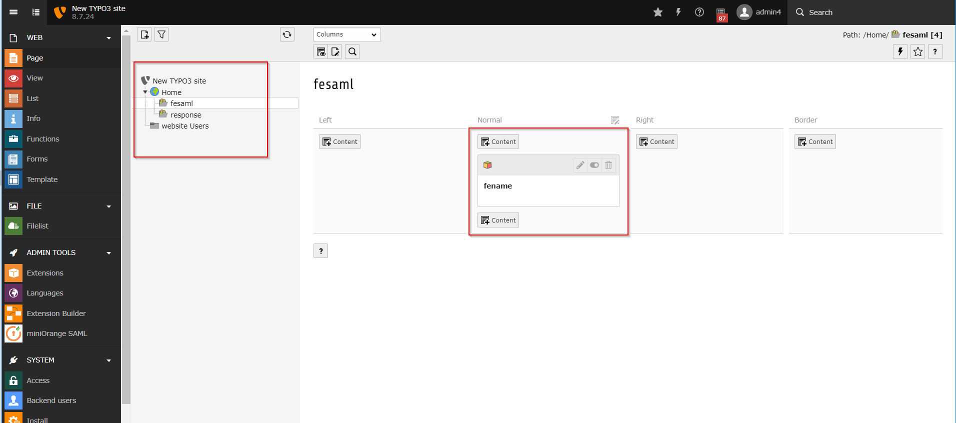 TYPO3 SAML SSO directory