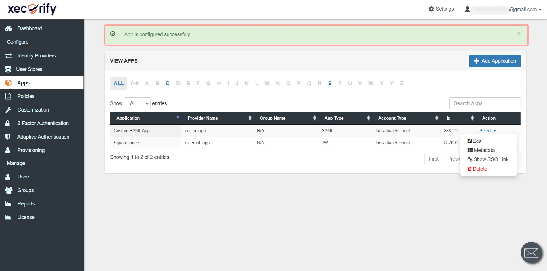 TYPO3 Single Sign-On (sso) Add SAML Application