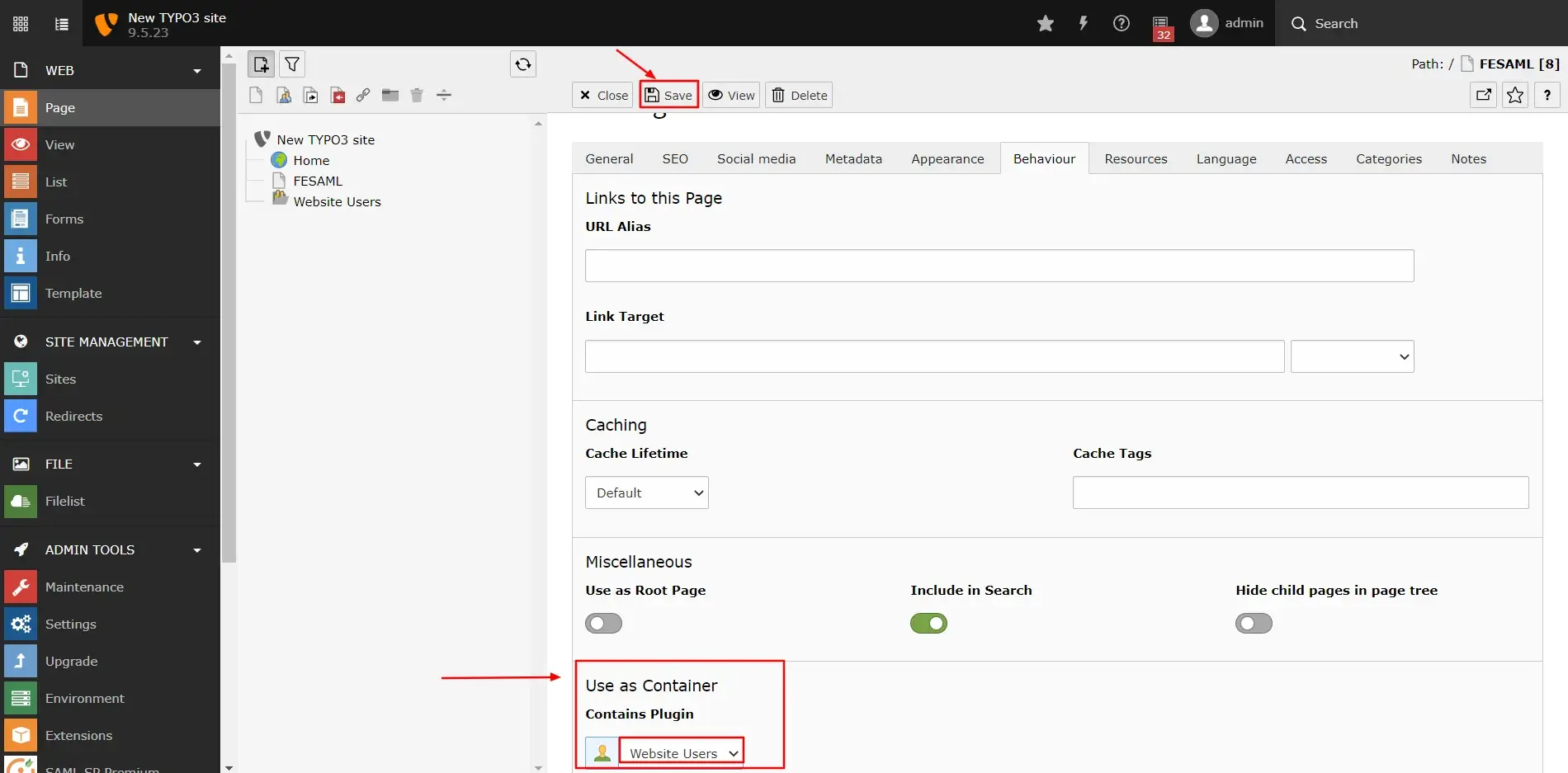 Select website users to SSO using TYPO3